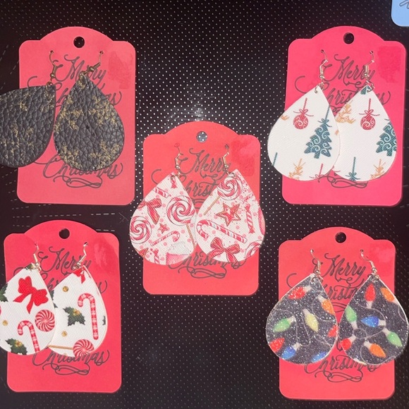 Jewelry - New hand crafted faux leather rain drop design ear rings $4 each or bundle disc